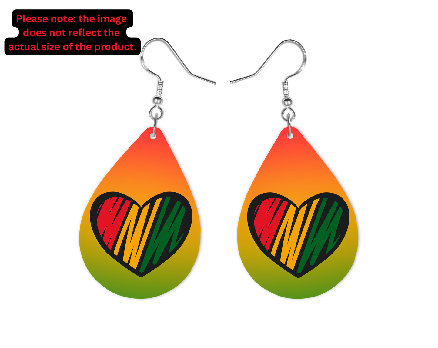 Juneteenth Heart Teardrop Earrings