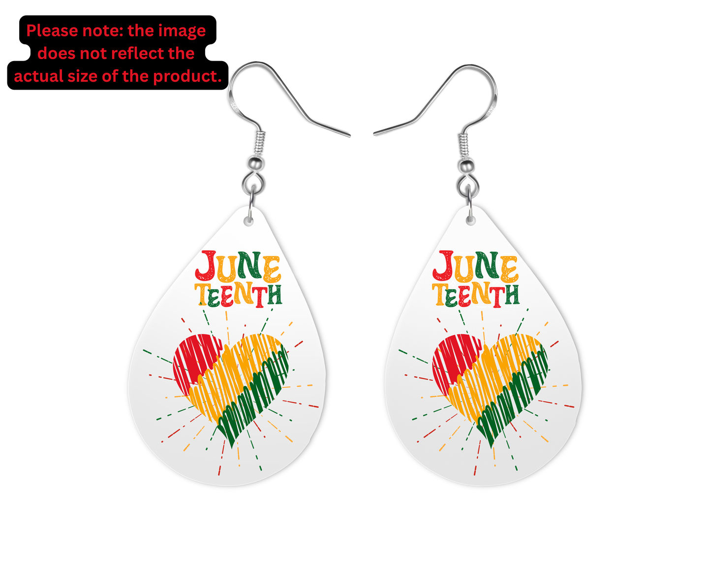 Juneteenth Heart Teardrop Earrings