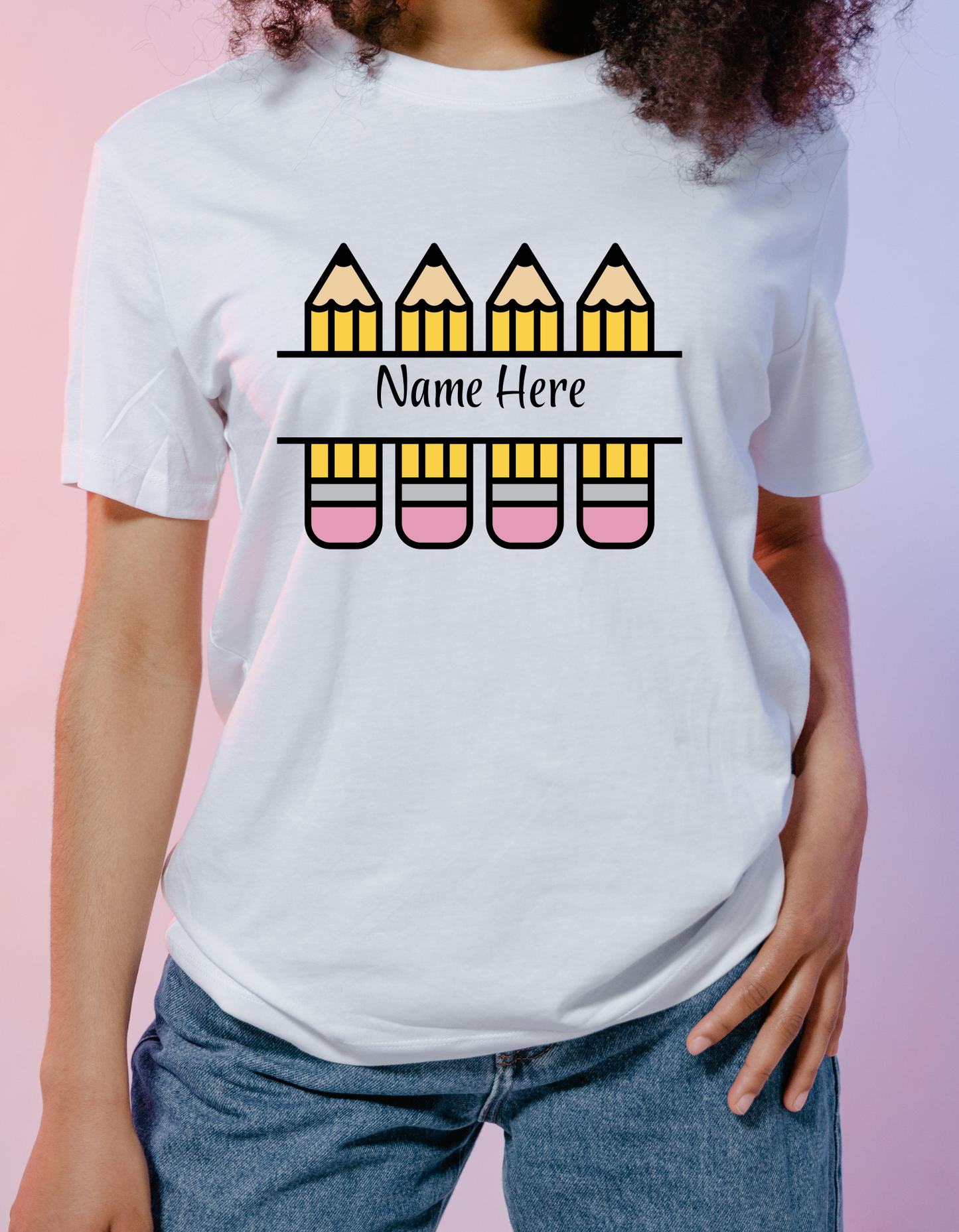 Personalized Pencil Short Sleeve T-Shirt