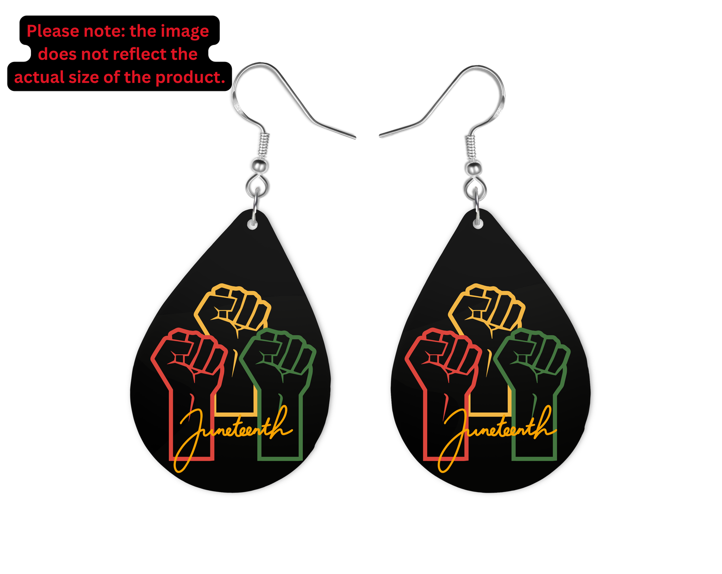 Juneteenth Fists Teardrop Earrings