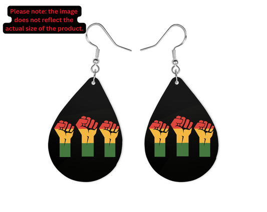 Triple Color Fist Teardrop Earrings