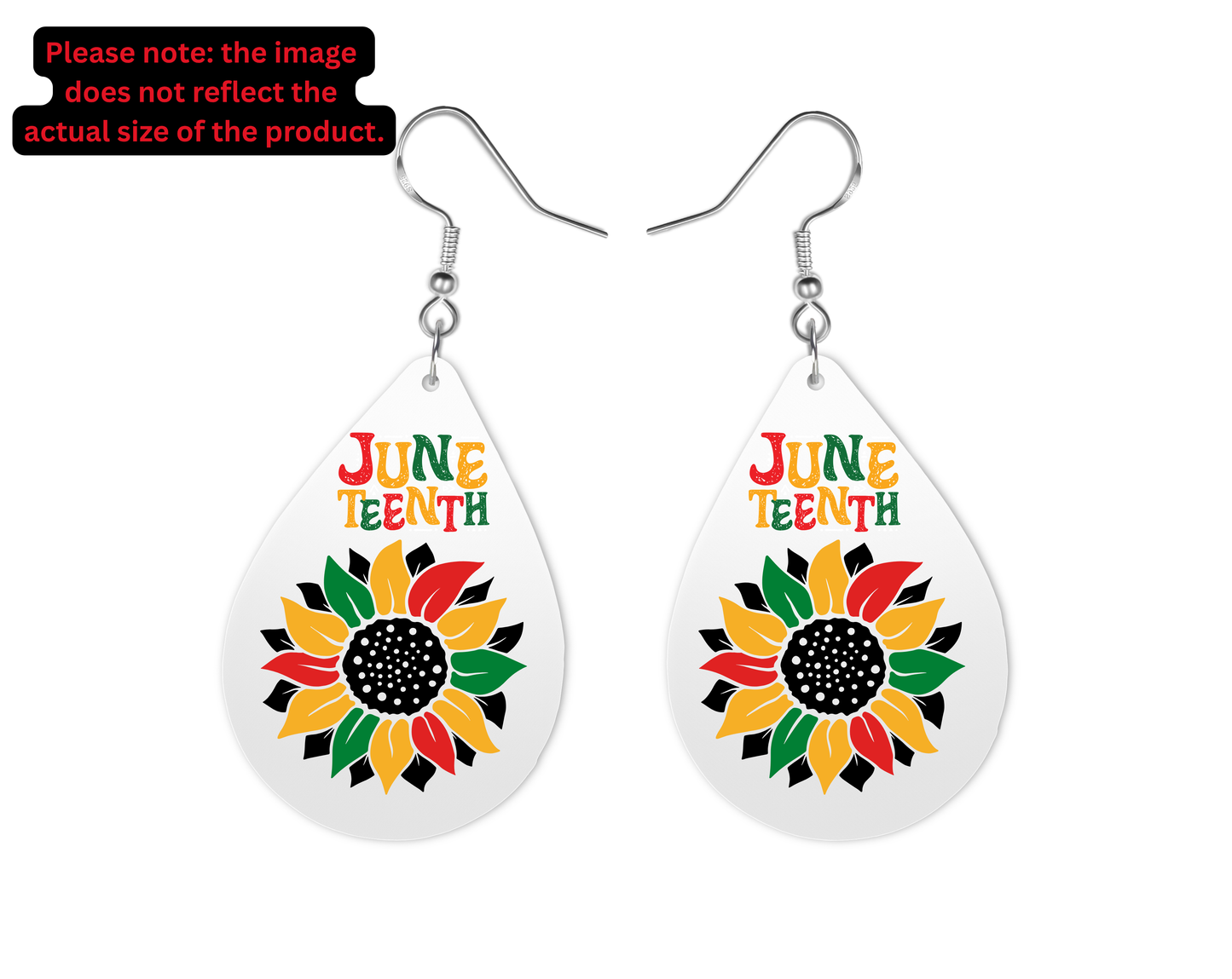 Juneteenth Flower Teardrop Earrings