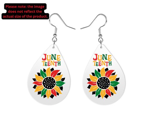 Juneteenth Flower Teardrop Earrings