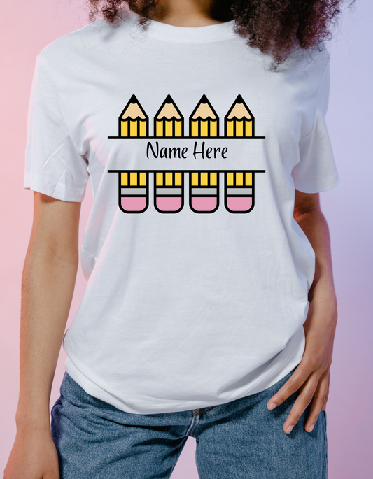 Personalized Pencil Short Sleeve T-Shirt