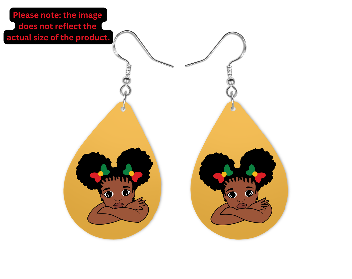 Afro Puffs Teardrop Earrings