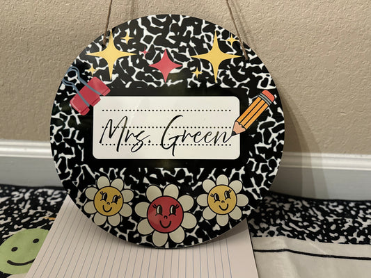 Composition Notebook Door Sign