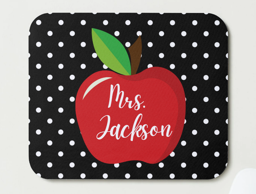 B&W Polka Dot Mousepad